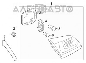 Lumina interioara hayon stanga VW Touareg 13-14 halogen tip 2 nou original