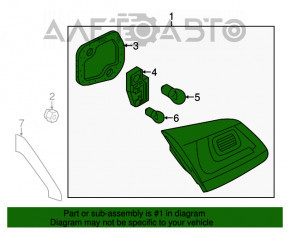 Lampa interioară pentru ușa din spate dreapta a portbagajului VW Touareg 13-14, tip halogen 2