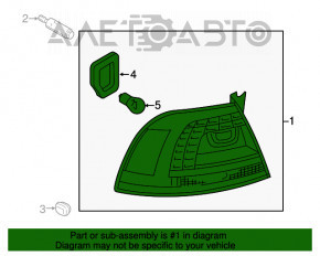 Lampă exterioară aripă stângă VW Touareg 13-17 LED