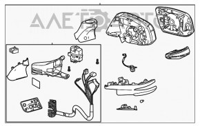 Oglindă laterală dreapta Toyota Venza 23- 12+4 pini, BSM, cameră, semnalizare, încălzire, iluminare, neagră