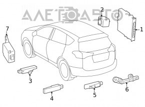 Modulul de control al accesului fără cheie Toyota Venza 21-