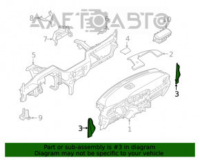 Накладка торпеды боковая левая Ford Explorer 20- черная