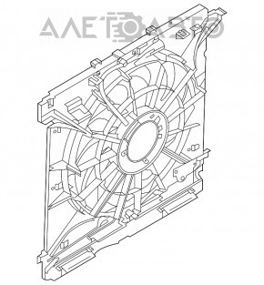 Difuzorul carcasei radiatorului asamblat Ford Explorer 20-