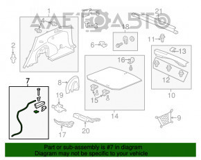 Maneta de rabatare a scaunelor din spate stanga pentru Honda CRV 12-16 gri, cu cablu