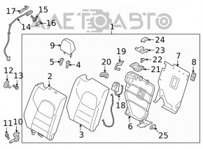 Maneta de rabatare a scaunelor din spate dreapta Mazda CX-5 17- negru, cu cabluri