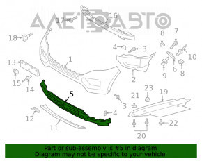Бампер передний нижняя часть Ford Explorer 20- под парктроники, под радар, царапины, треснут, надломаны крепления
