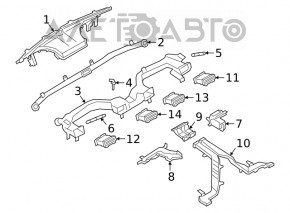 Conducta de aer frontal central dreapta Ford Explorer 20-