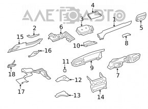 Capacul panoului frontal cu rama START-STOP pentru Ford Explorer 20- din lemn, zgarieturi