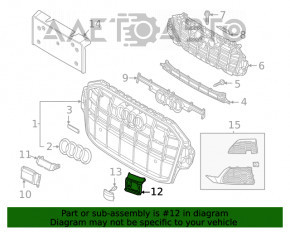 Conectați grila radiatorului din stânga Audi Q7 19-rest, negru lucios