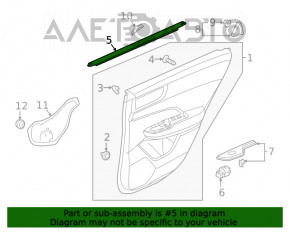 Уплотнитель стекла задний правый внутренний Honda Clarity 18-21 usa