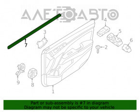 Уплотнитель стекла внутренний двери передней левой Hyundai Elantra AD 17-20