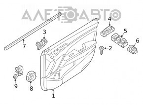 Garnitura sticla portiera stanga fata Hyundai Elantra AD 17-20 nou original OEM