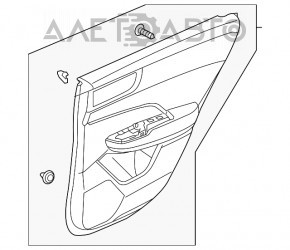 Обшивка двери карточка задняя правая Honda Clarity 18-21 usa черная, вставка кожа, царапины, полез хром