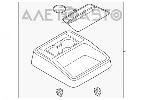 Consola centrală cu suport pentru pahare, 2 rânduri, Ford Explorer 20 - neagră, zgârieturi