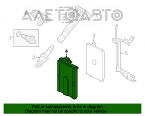 Corpul blocului ECU al calculatorului motorului Acura MDX 14-15 pre-restilizare.