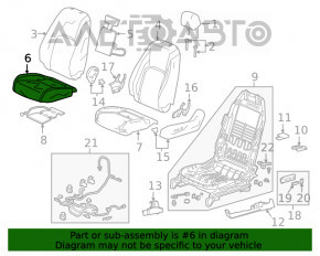 Scaunul șoferului al Honda Clarity 18-21 SUA cu airbag, mecanic, cu încălzire, tapițerie combinată, potrivit pentru curățare chimică, cu inserții