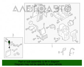 Supapa de încălzire a aerului condiționat Nissan Versa 12-19 SUA.