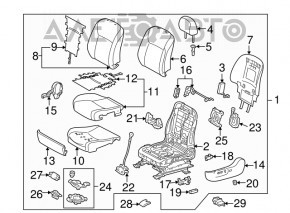 Ventilator pentru perna inferioară a scaunului pasagerului Lexus ES350 07-09