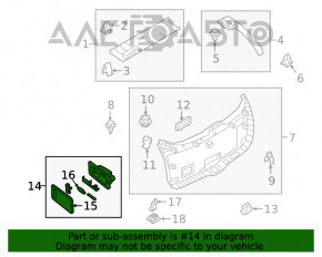 Lampă pentru ornamentul hayonului inferioară Mazda CX-9 16-halogen