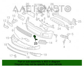 Capac cârlig remorcare bara față stânga VW Touareg 11-14 nou original OEM