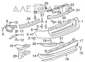 Mufă cârlig remorcare bara spate dreapta VW Touareg 11-14 nou original