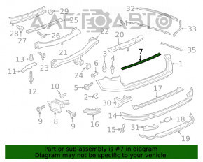 Decorație bara spate superioară VW Touareg 11-17 crom nou original