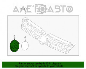 Эмблема решетки радиатора grill VW Touareg 11-14 новый OEM оригинал