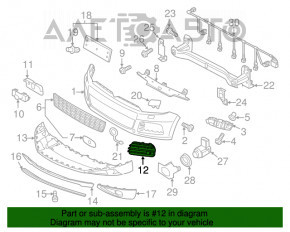 Grila laterala bara fata dreapta VW Touareg 11-14 pentru senzori de parcare nou original OEM