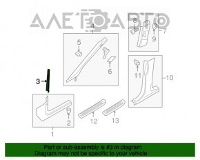 Trim stâlp față mijloc stânga Audi Q5 8R 09-17 negru