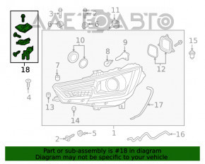 Комплект крепление фары верхнее правое Audi B9 17- OEM