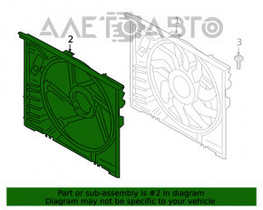 Диффузор кожух радиатора голый BMW 3 G20 19-20 2.0T под 600W
