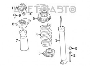 Амортизатор задний левый BMW 3 G20 19- AWD с опорой