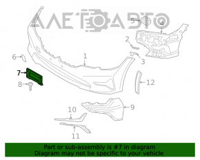 Площадка под номер переднего бампера BMW 3 G20 19-