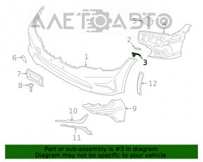 Крепление переднего бампера правое крыло BMW 3 G20 19- нижняя часть