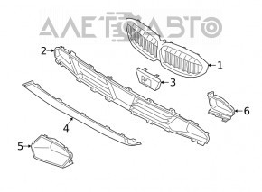 Нижняя решетка переднего бампера BMW 3 G20 19- без радара, Sport Line OEM