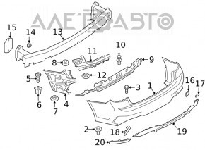 Suport bara spate sub lampa dreapta BMW 3 G20 19-22