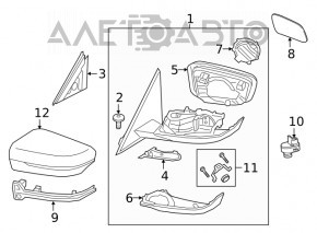 Oglinda laterala dreapta BMW 3 G20 19 - semnalizare, incalzita, auto-dimming, BSM, Shadow-Line