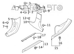 Capacul amortizorului frontal stânga superior BMW 3 G20 19- negru nou OEM original