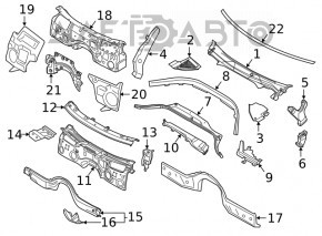 Grila stergator plastic dreapta BMW 3 G20 19-22 nou original OEM