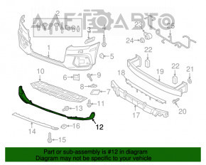 Губа переднего бампера Audi Q3 8U 16-17 под цельный бампер