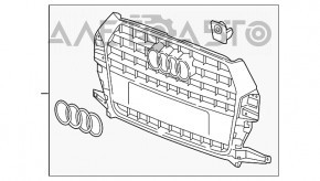 Ansamblu grila radiator Audi Q3 8U 16-18 negru lucios