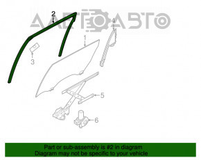 Уплотнитель стекла задний правый Nissan Murano z52 15-18