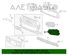 Cadru grila bara fata stanga Audi Q3 8U 16-18 pentru bara de protectie, 2 piese