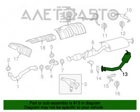 Toba de eșapament spate cu cilindru Lexus RX450h 16-22