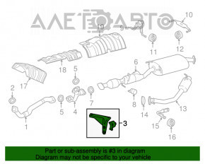 Кронштейн приемной трубы Lexus RX450h 16-22