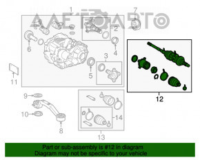 Arborele axului spate stânga Lexus RX450h 16-22