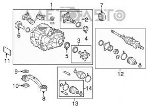 Arborele axului spate stânga Lexus RX450h 16-22