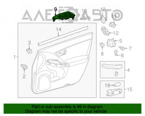 Decorație pentru comanda ridicare geam față stânga Toyota Prius 30 10-15 negru