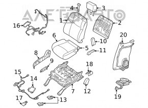 Scaun pasager Nissan Murano z52 18- fara airbag, piele neagra