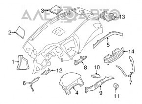 Conducta de aer Torpedo dreapta Nissan Murano z52 19-